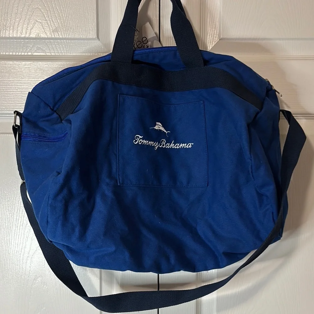 Tommy Bahama Blue Men's Canvas Bag 20”x 11.5 New with Tags